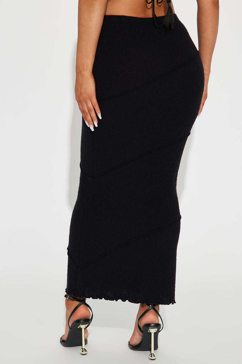Flirt Alert Ribbed Maxi Skirt - Black | Fashion Nova, Skirts | Fashion Nova