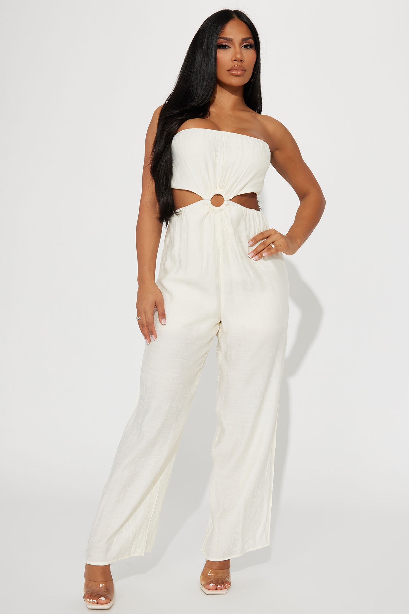 Take Me To The Riviera Petite Jumpsuit Cream