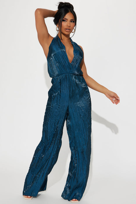 Seleste Satin Jumpsuit Teal