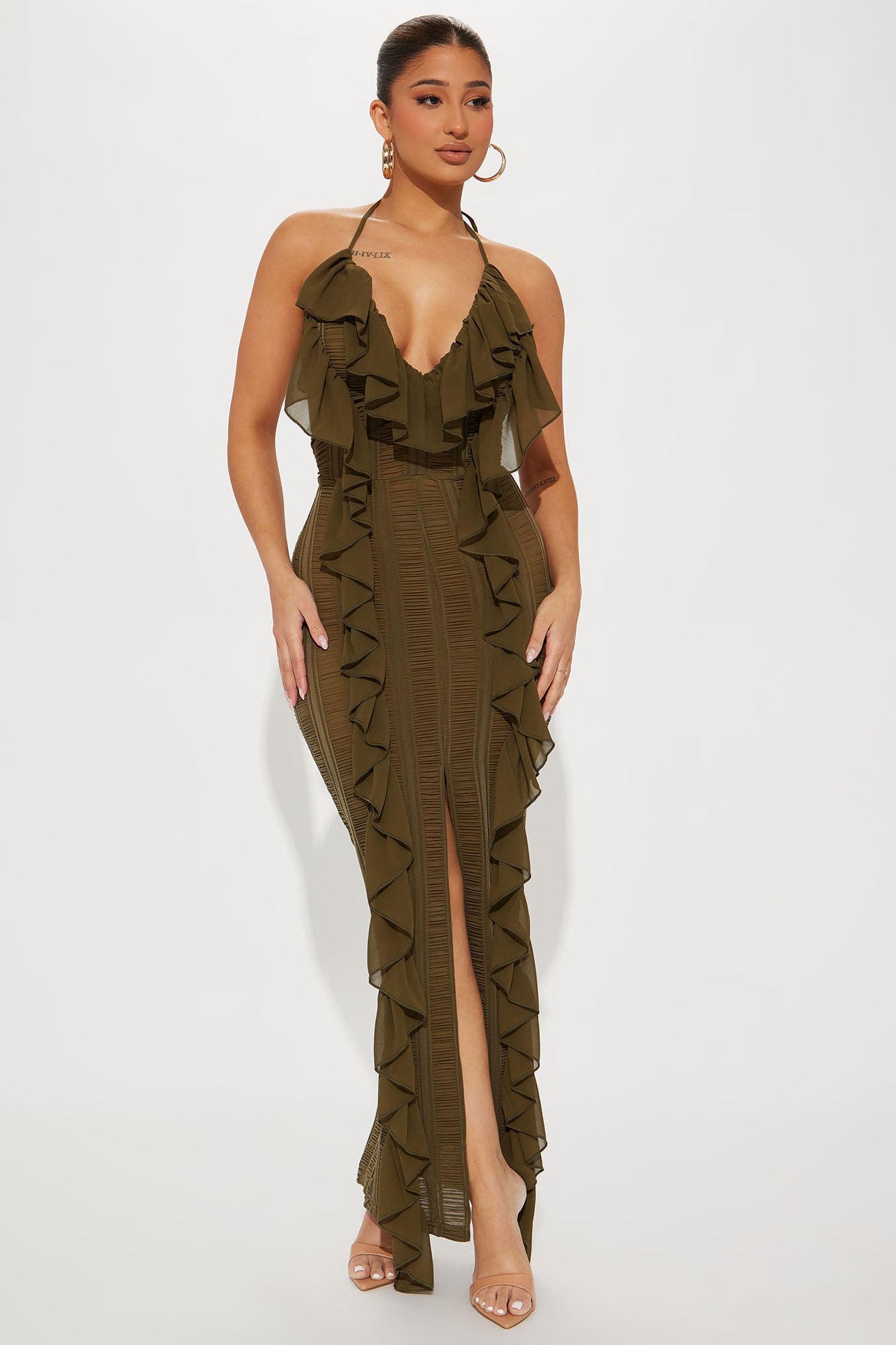 Fashion nova top olive dress