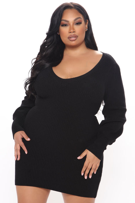 Womens black sweater dress deals