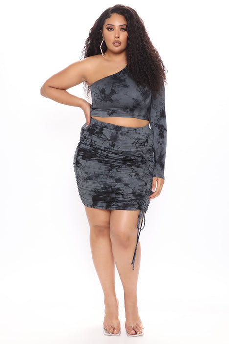 Taylor Tie Dye Skirt Set Black combo