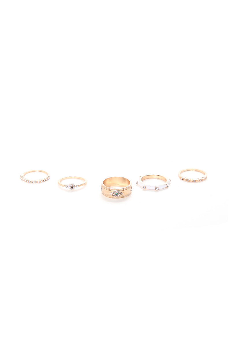Awaken Soul 5 Piece Ring Set - Gold/Multi | Fashion Nova, Jewelry ...