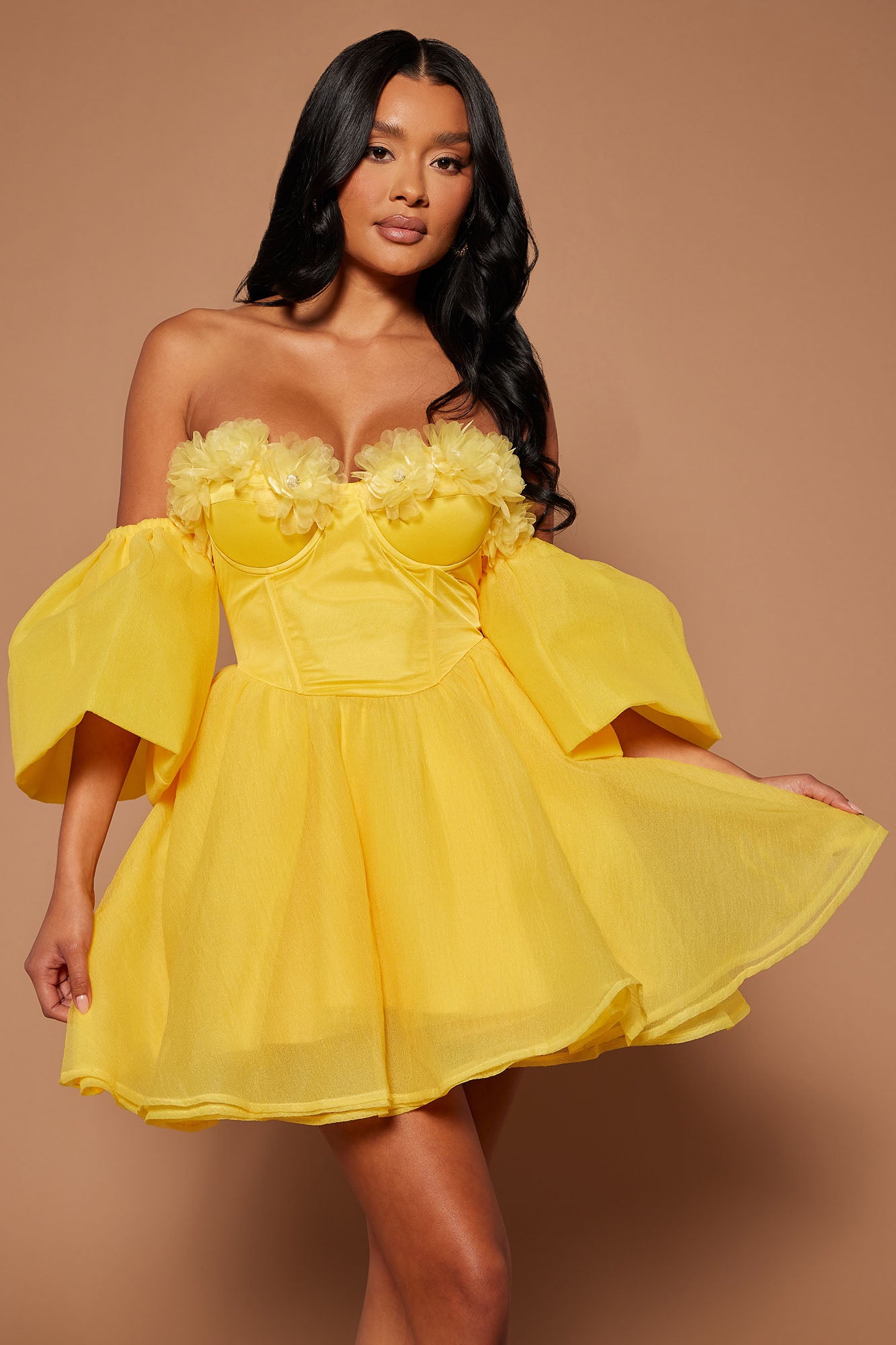 Brie Corset Mini Dress - Yellow