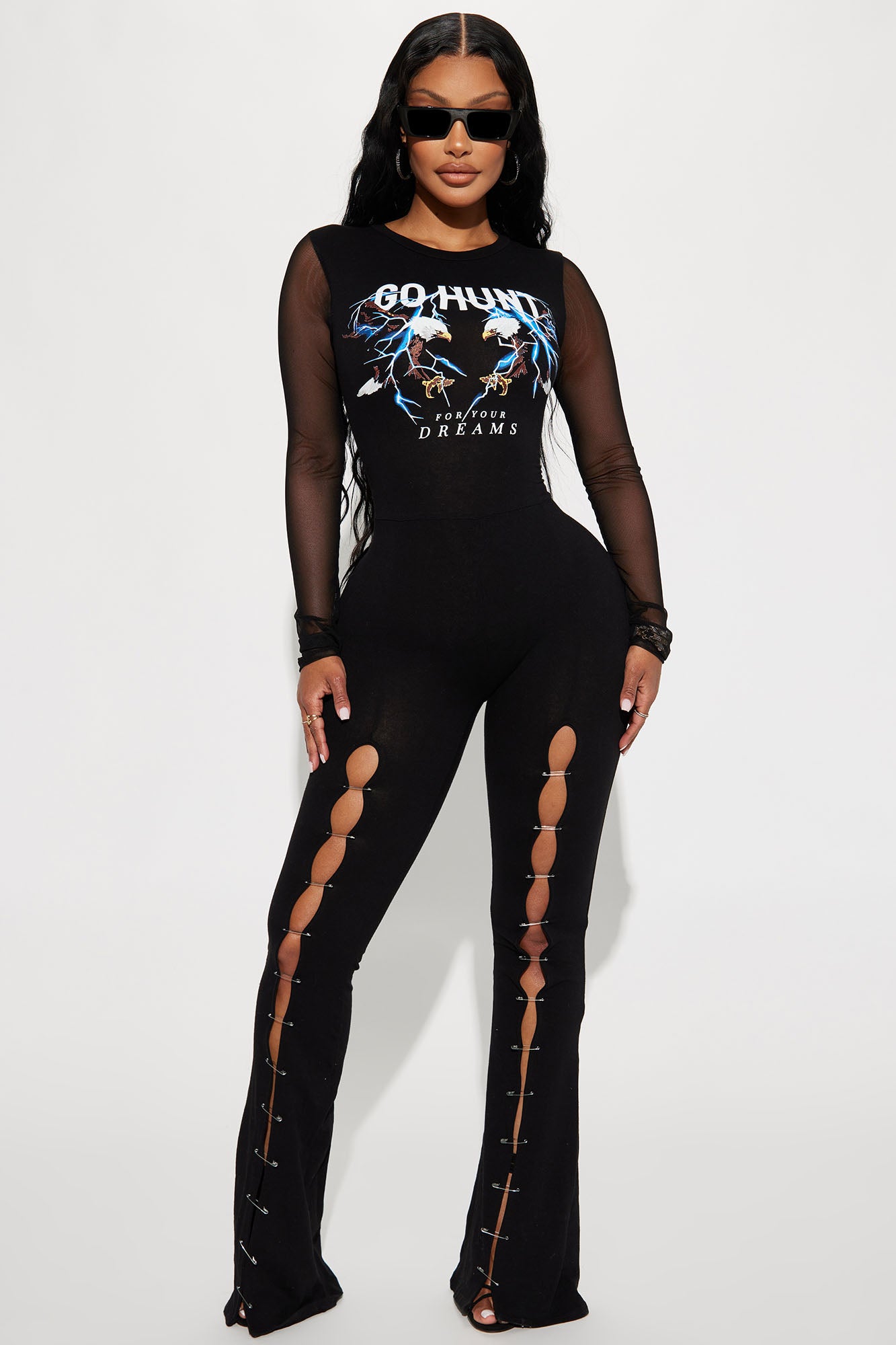 Graphic jumpsuit sales