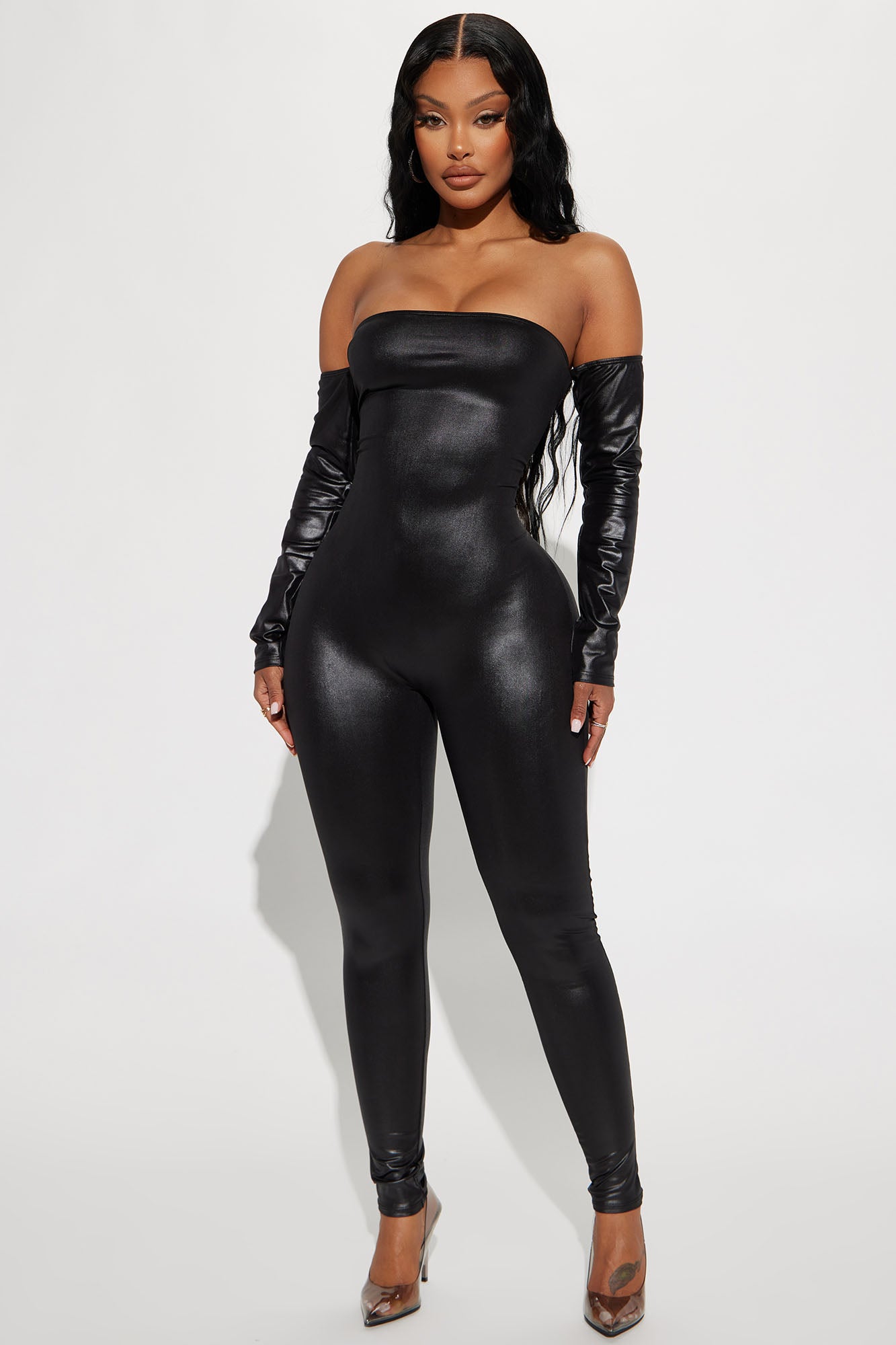 Ellie Jumpsuit, Black - Leather
