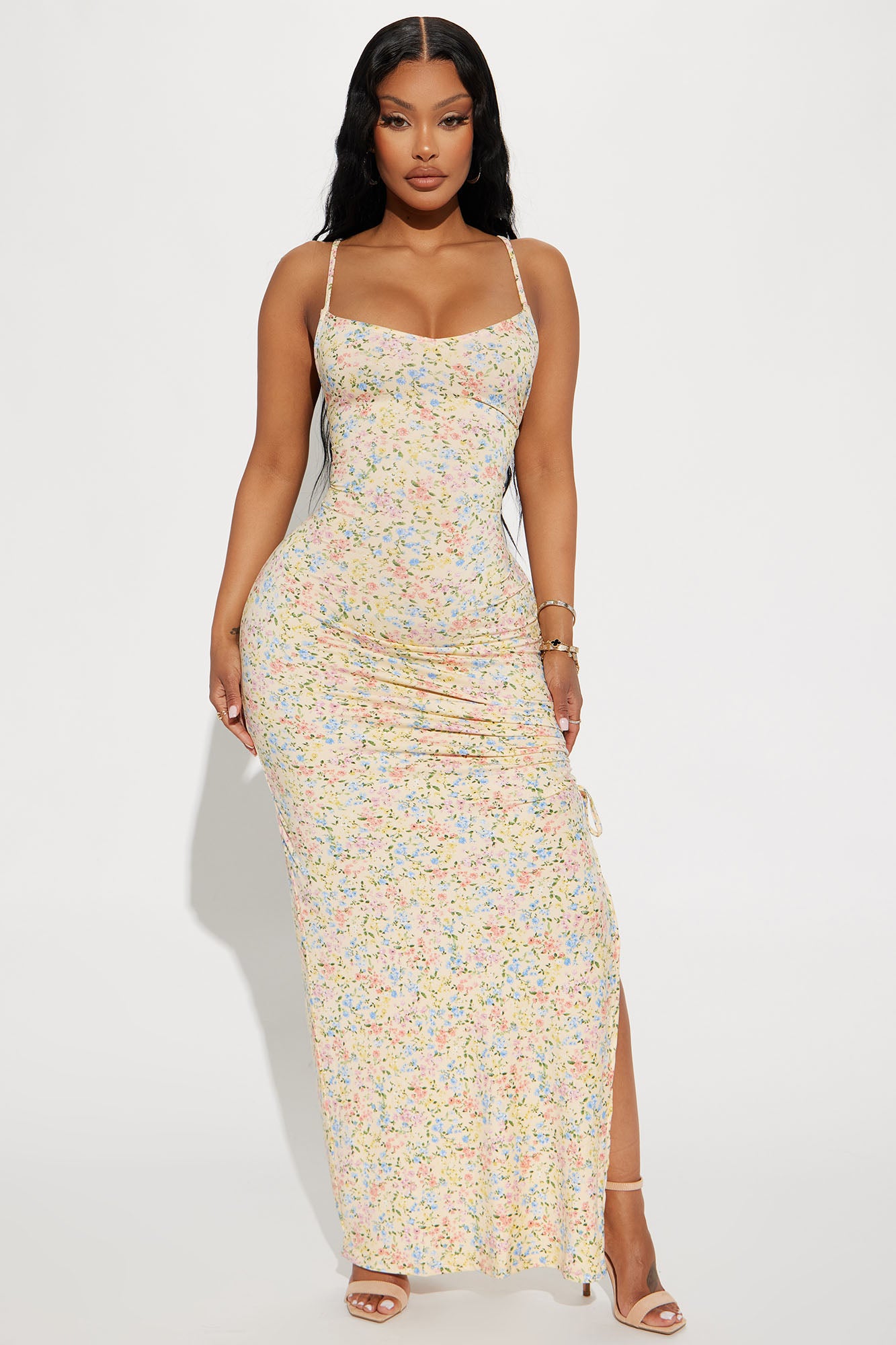 Floral bodycon maxi sales dress