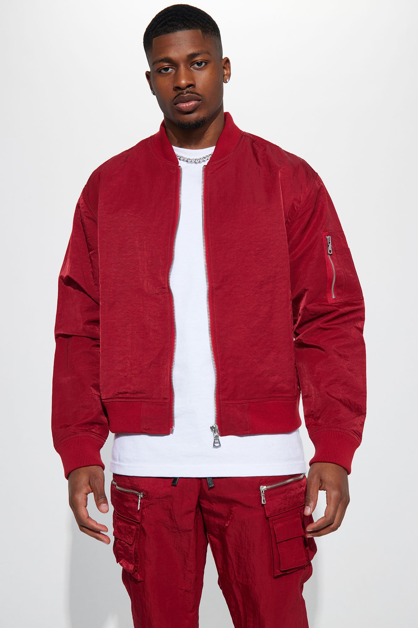 Burgundy military new arrivals jacket