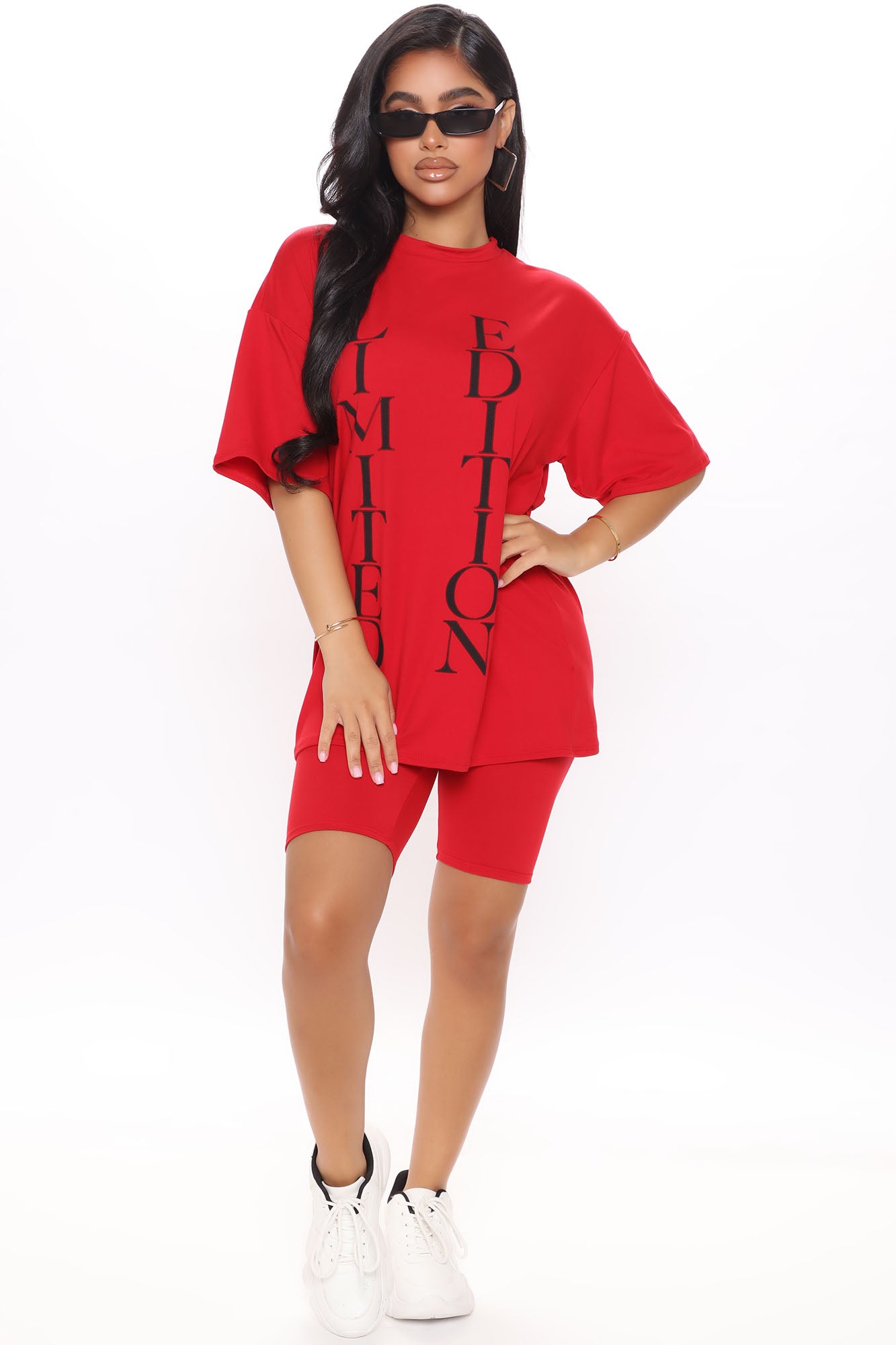 She s Limited Edition Biker Short Set Red