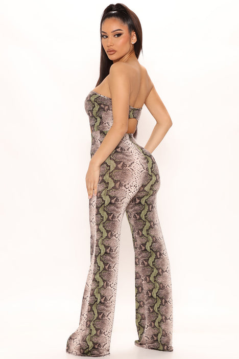 Snakeskin jumpsuit fashion nova outlet