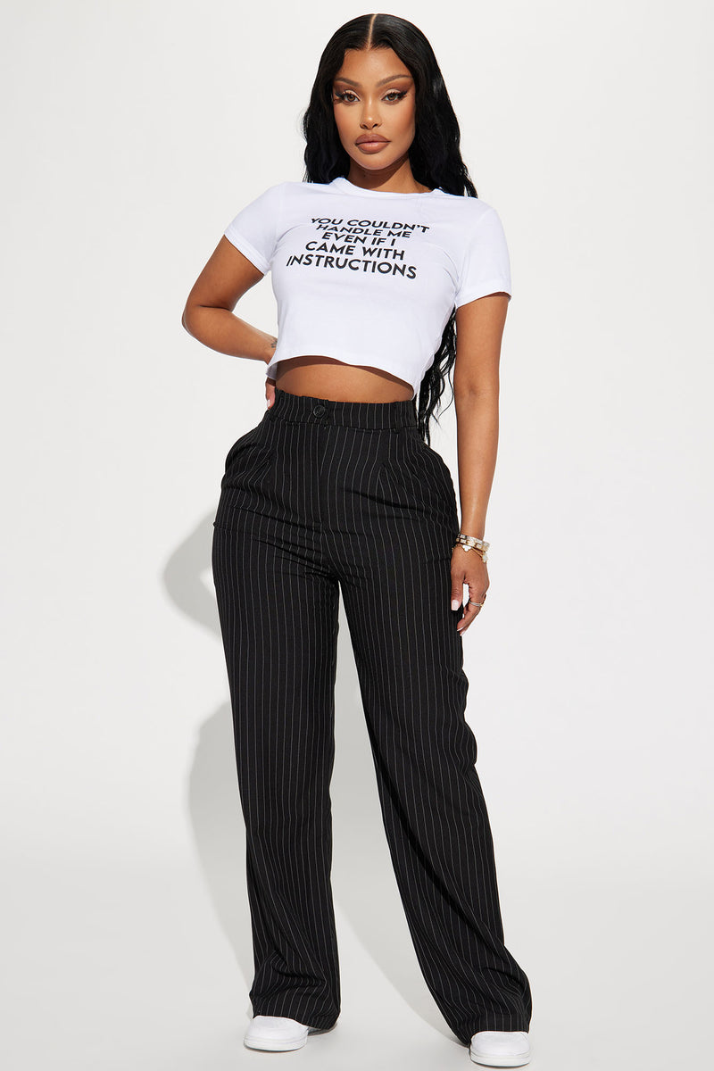 Hall Pass Pinstripe Trouser Pant Black Fashion Nova, Pants