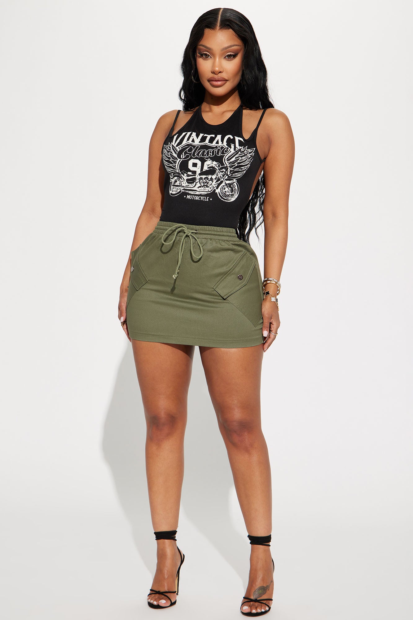 Cargo short skirt top