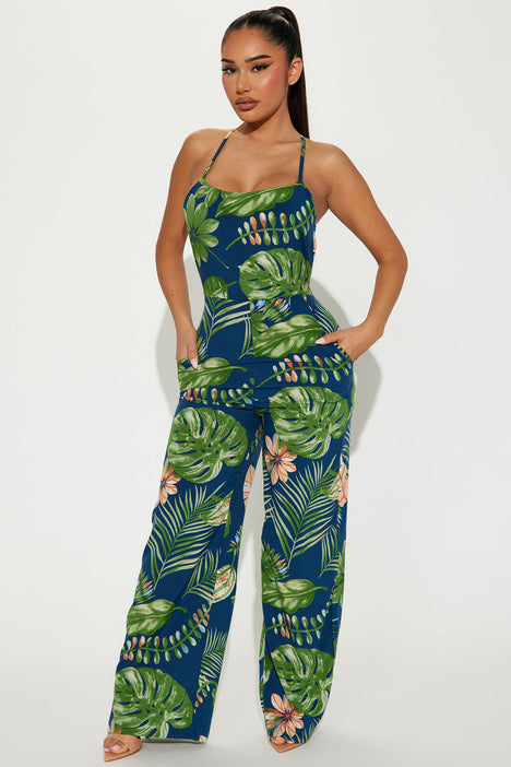 Fashion nova tropical jumpsuit sales