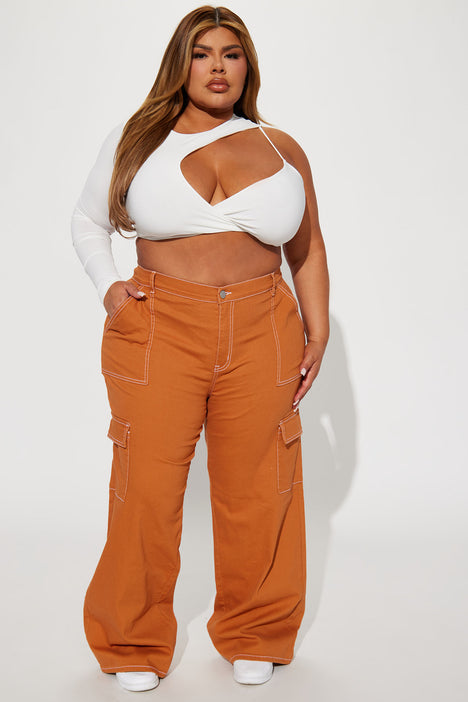 Good Intentions Cargo Jeans - Rust, Fashion Nova, Jeans