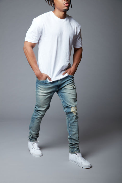 Mens skinny sales jeans with boots