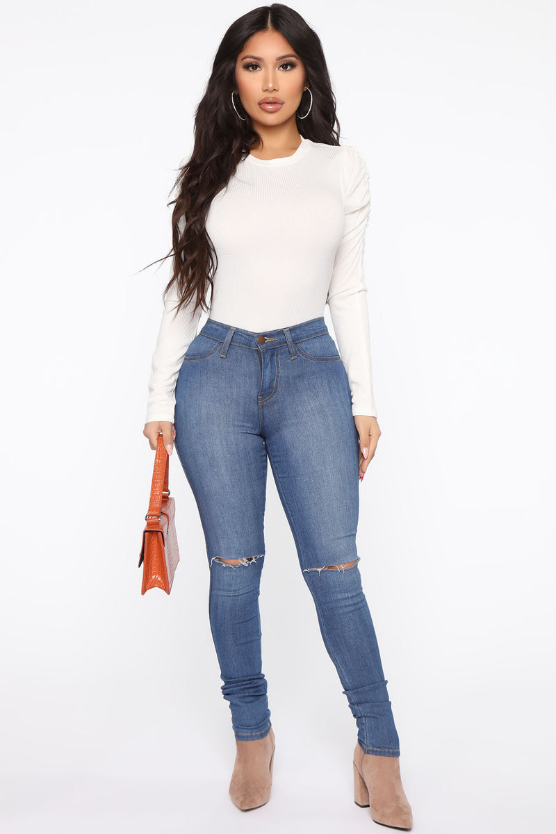 For What Knits Worth Ribbed Top - Ivory | Fashion Nova, Knit Tops ...