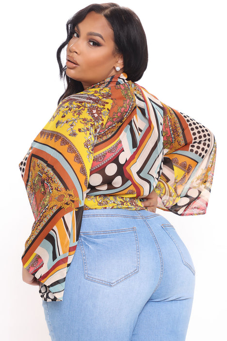 Ready For A Vacay Blouse Multi Color