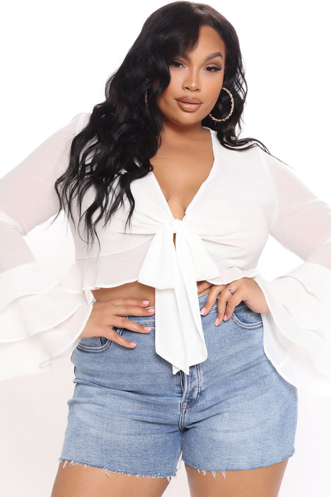 Fashion nova ruffle top deals
