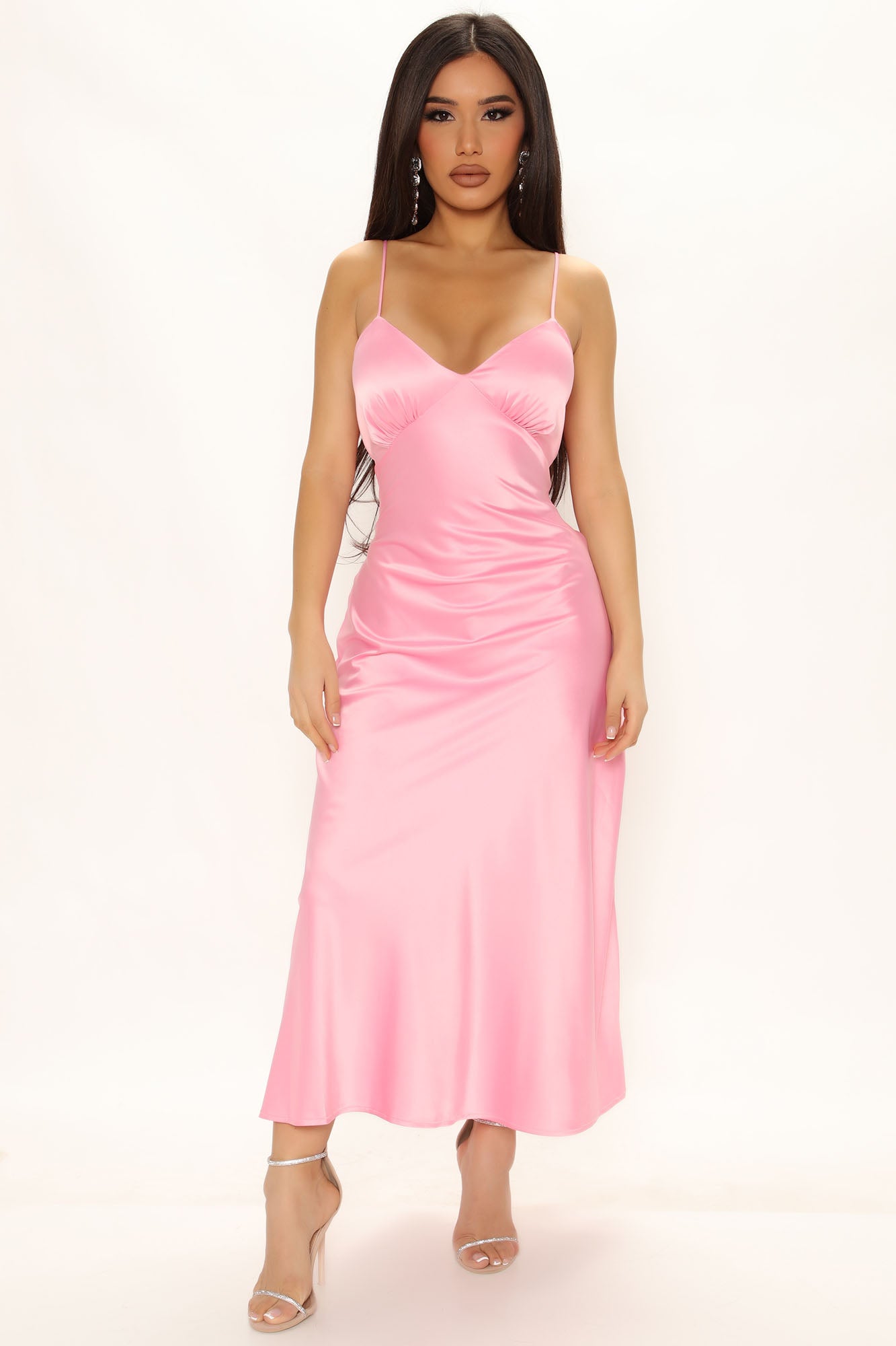 Fashion nova pink online silk dress