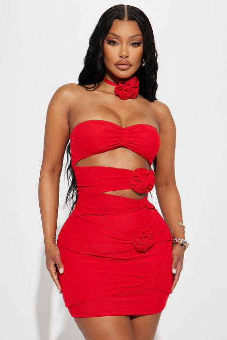 Red mini sales dress fashion nova