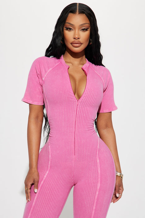 Fashion nova hotsell pink jumpsuit