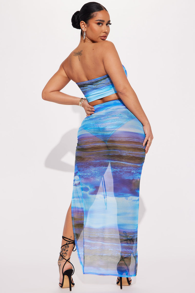 Serenity Mesh Skirt Set - Blue/combo | Fashion Nova, Matching Sets ...
