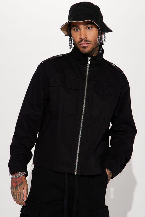 Only Better Twill Military Jacket Black