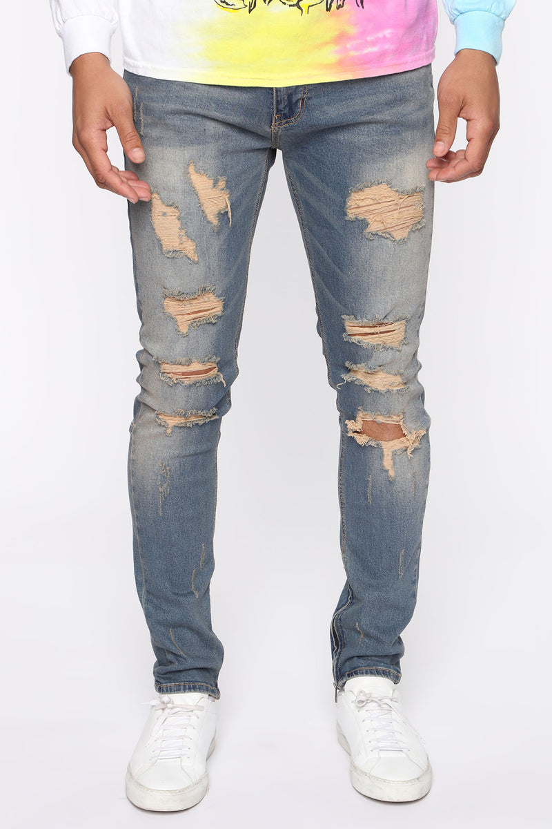 Crater Skinny Destroyed Jeans - DarkWash | Fashion Nova, Mens Jeans ...