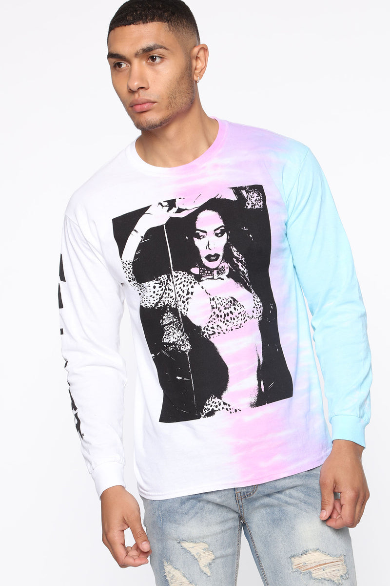 Aaliyah Tie Dye Long Sleeve Tee - White/combo | Fashion Nova, Mens ...