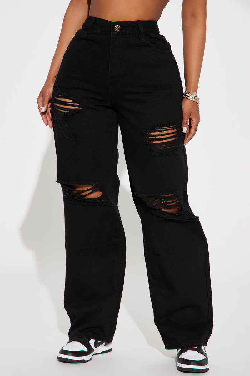 Whatever You Say Ripped Wide Leg Jean - Black | Fashion Nova, Jeans ...