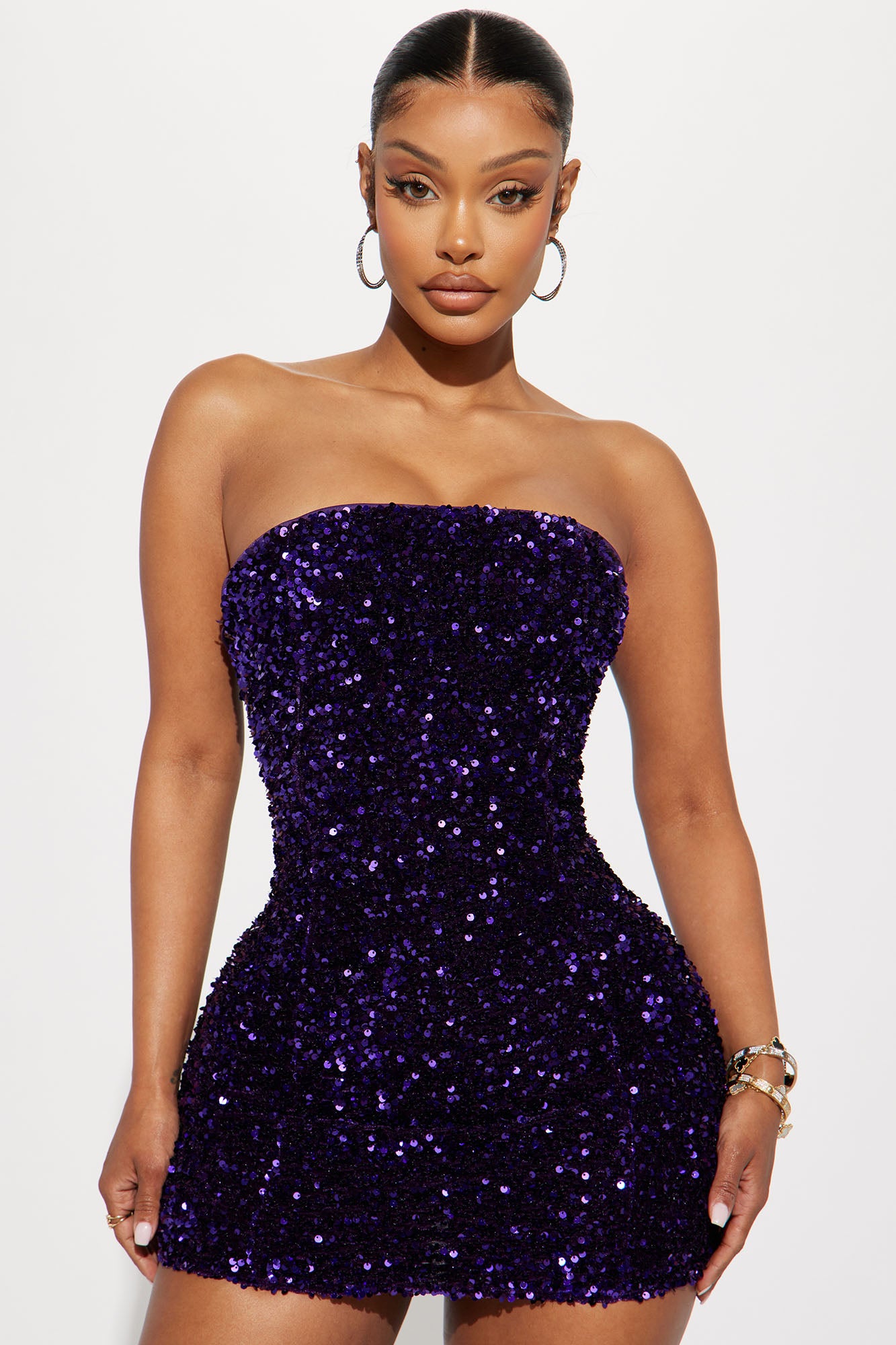Dark purple mini online dress