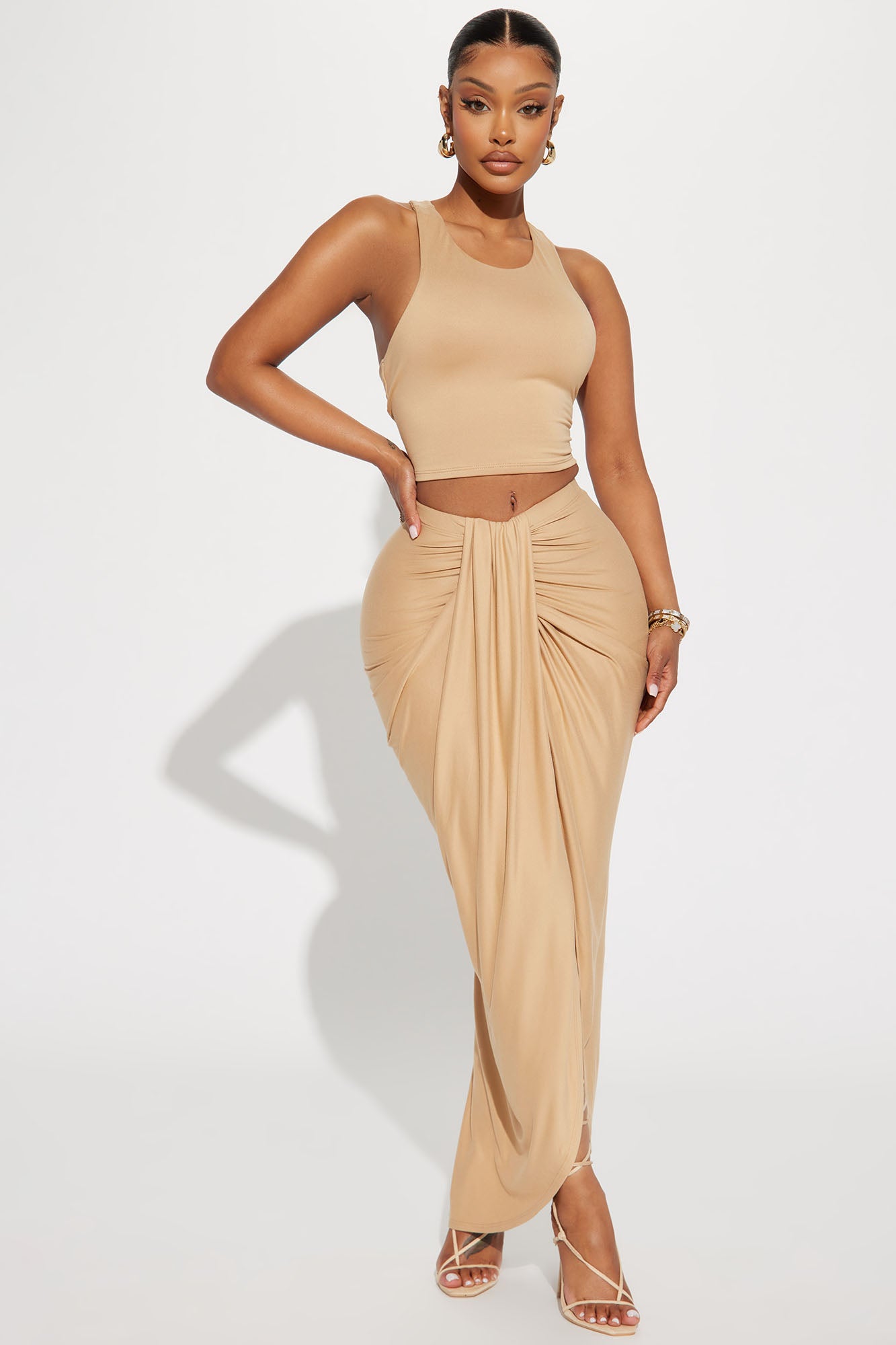 Lanie Maxi Skirt Set Nude