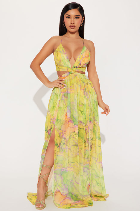 Tulum Vacation Maxi Dress Lime