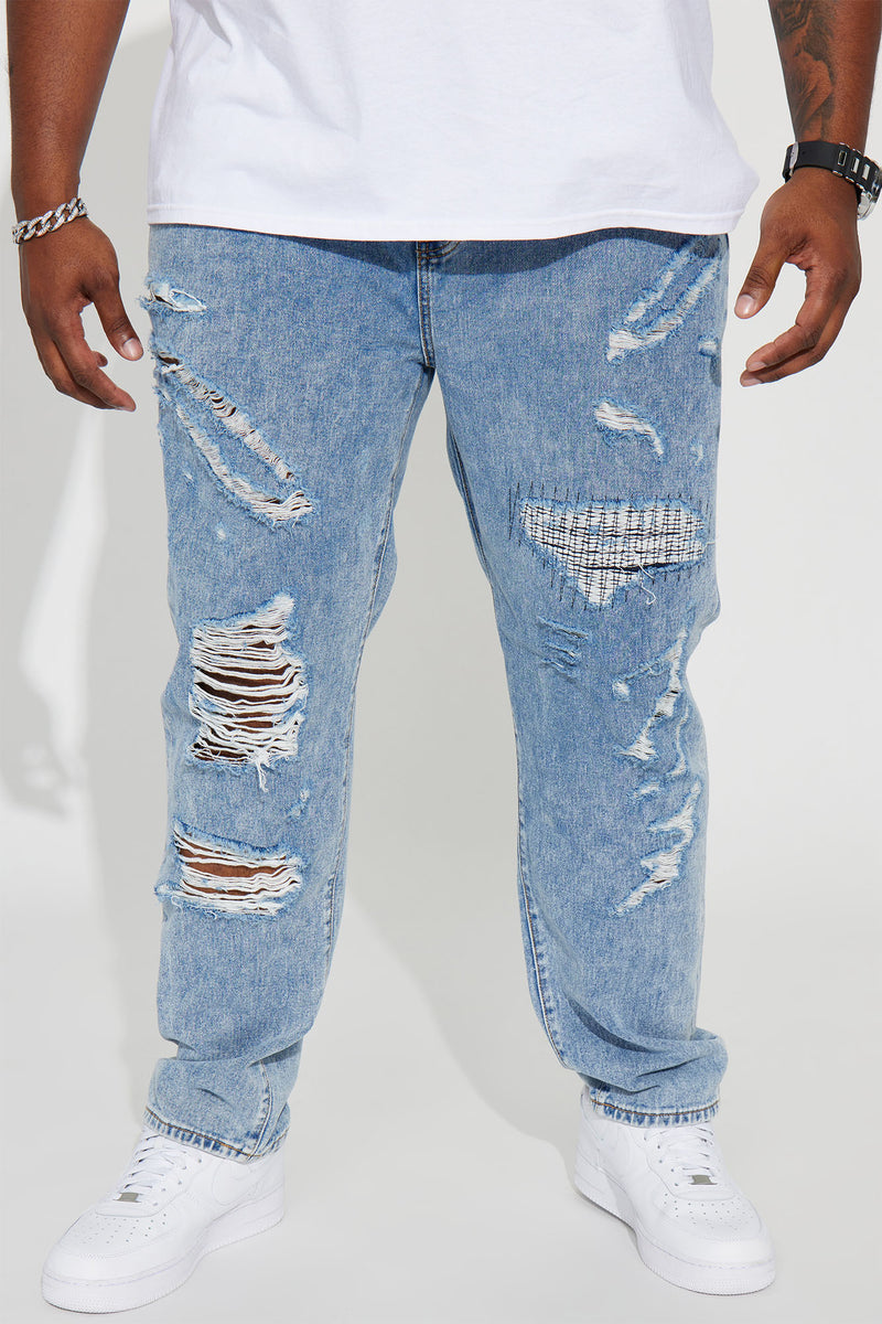 Burning Up Straight Jeans - Light Blue Wash | Fashion Nova, Mens Jeans ...