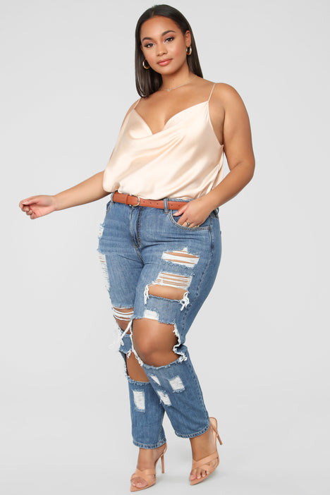 Janelle Boyfriend Jeans Medium Blue Wash