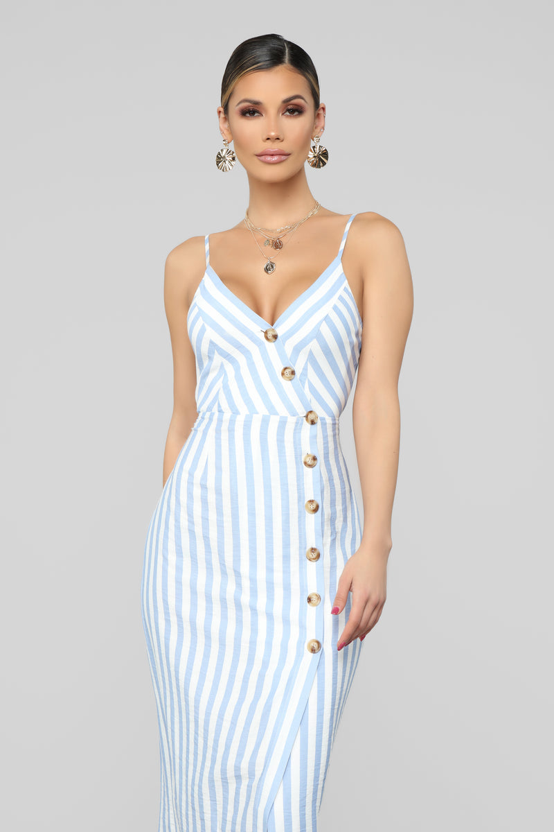 Can't Stop Desire Stripe Dress - Blue | Fashion Nova, Dresses | Fashion ...