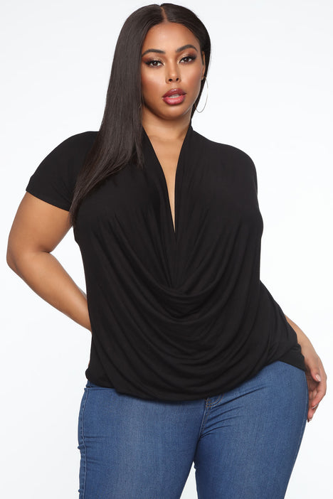 Cowl Hearted Top Black Fashion Nova Knit Tops Fashion Nova