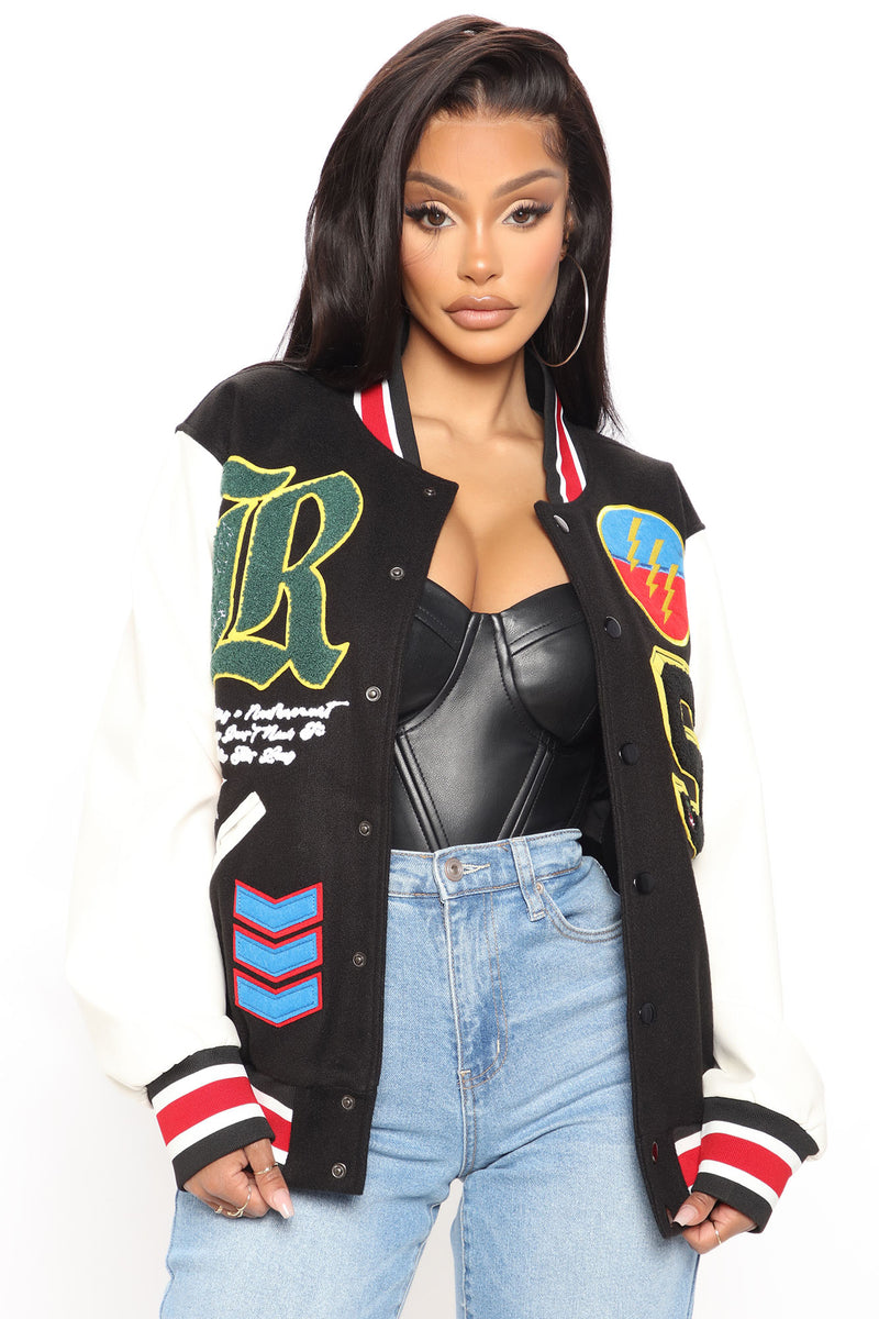 Winning Game Varsity Jacket Black Fashion Nova, Jackets & Coats