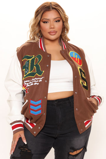 Plus size cheap womens varsity jacket