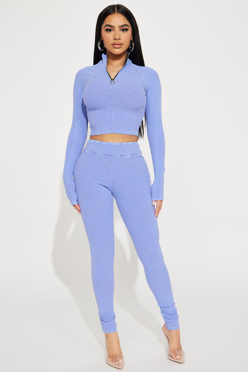 Bottom Line Ribbed Legging Set - Periwinkle | Fashion Nova, Matching ...