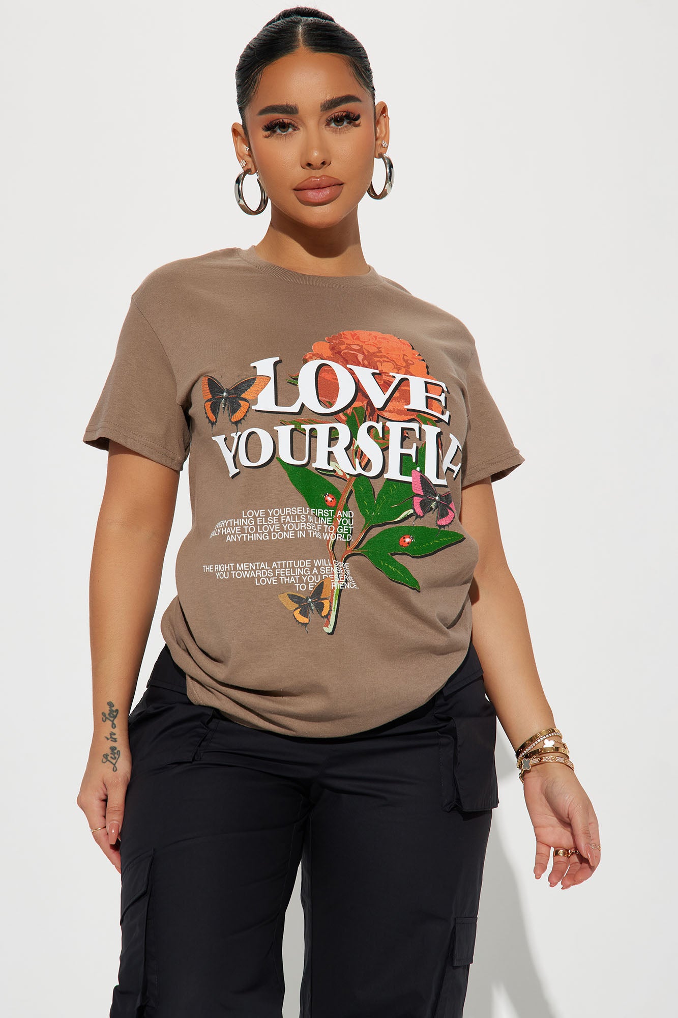 Tan graphic tee hotsell