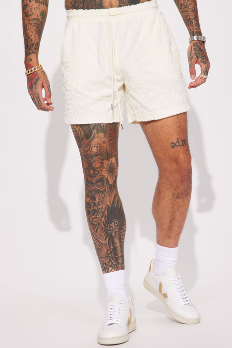 Ride The Tide Shorts Cream Fashion Nova Mens Fleece Bottoms