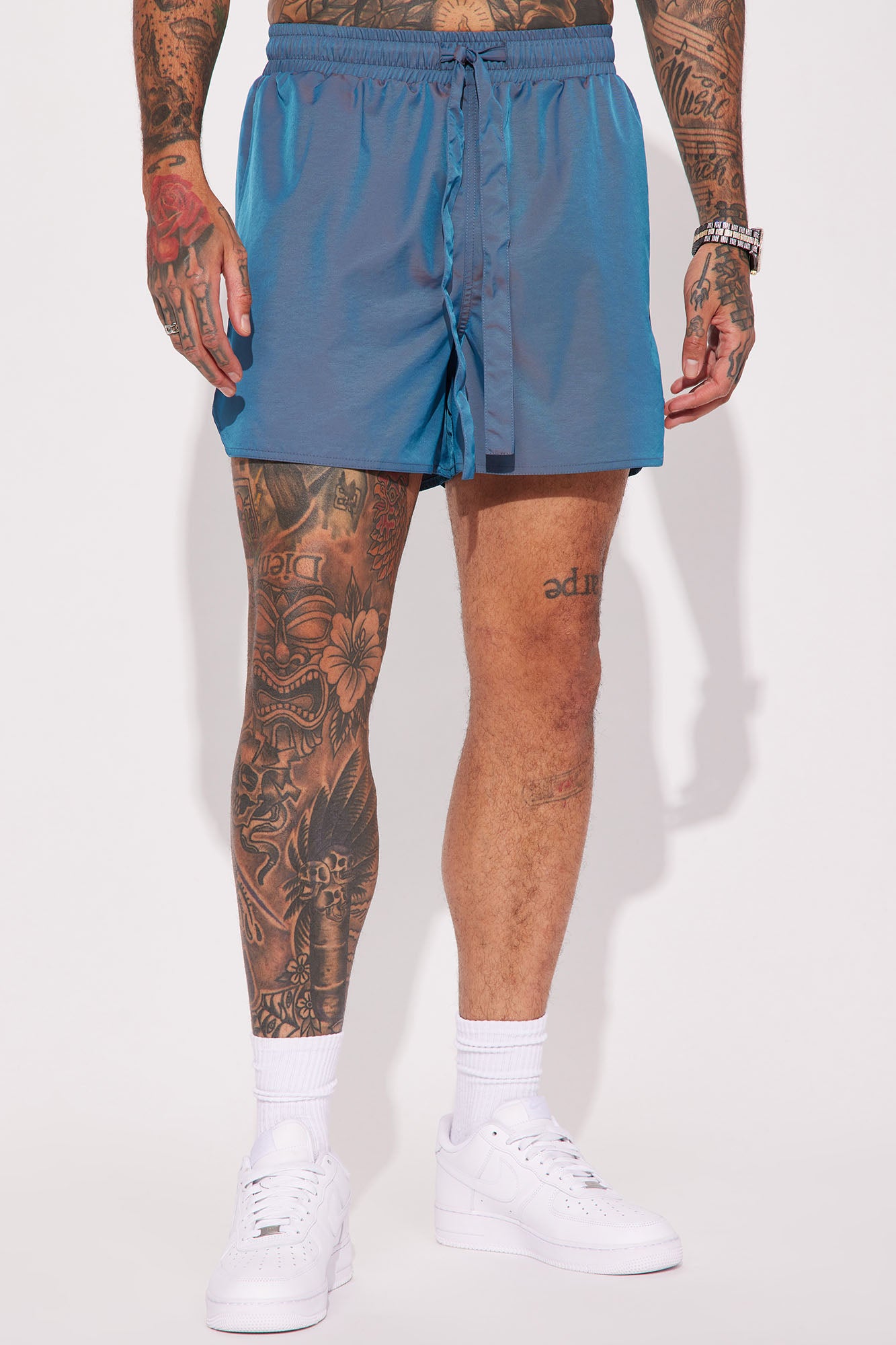 Blue nylon shorts sale