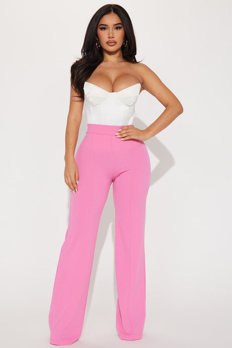 Victoria High Waisted Dress Pants - Pink, Fashion Nova, Pants