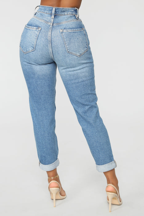 I Got It From My Mama Distressed Jeans MediumBlueWash