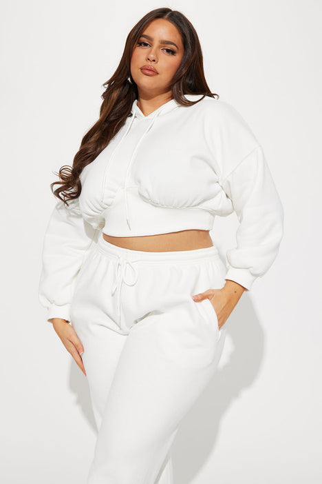 Fashion nova white shop joggers