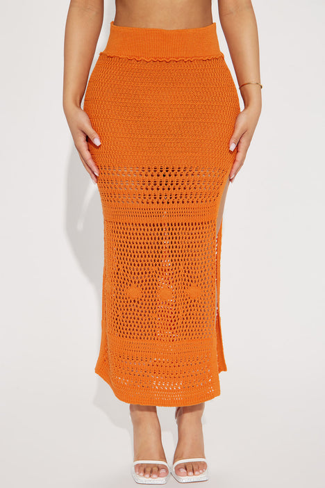Crete Crochet Midi Skirt Orange Fashion Nova Skirts Fashion