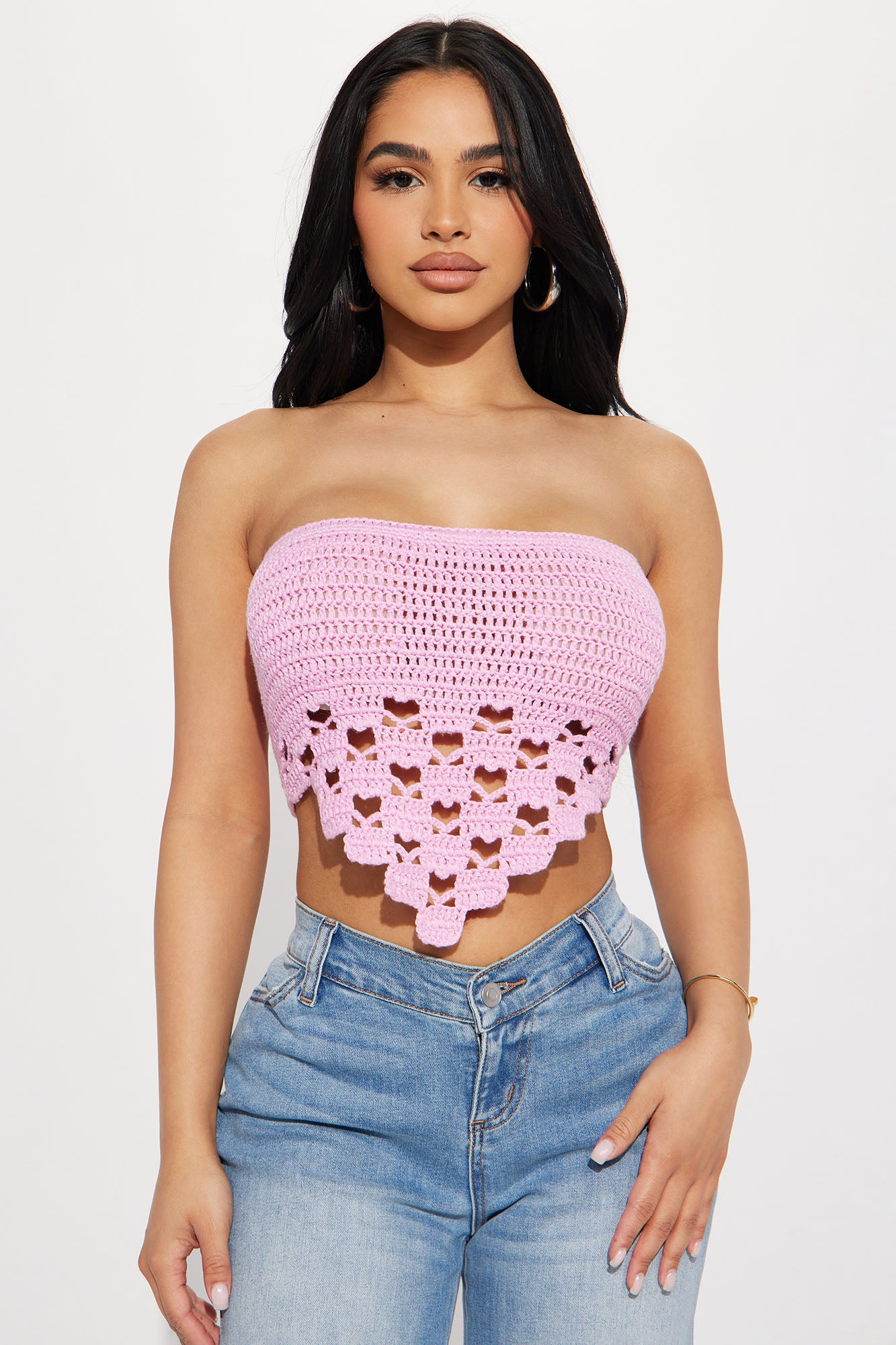 Love It All Crochet Top Pink Fashion Nova Sweaters Fashion Nova