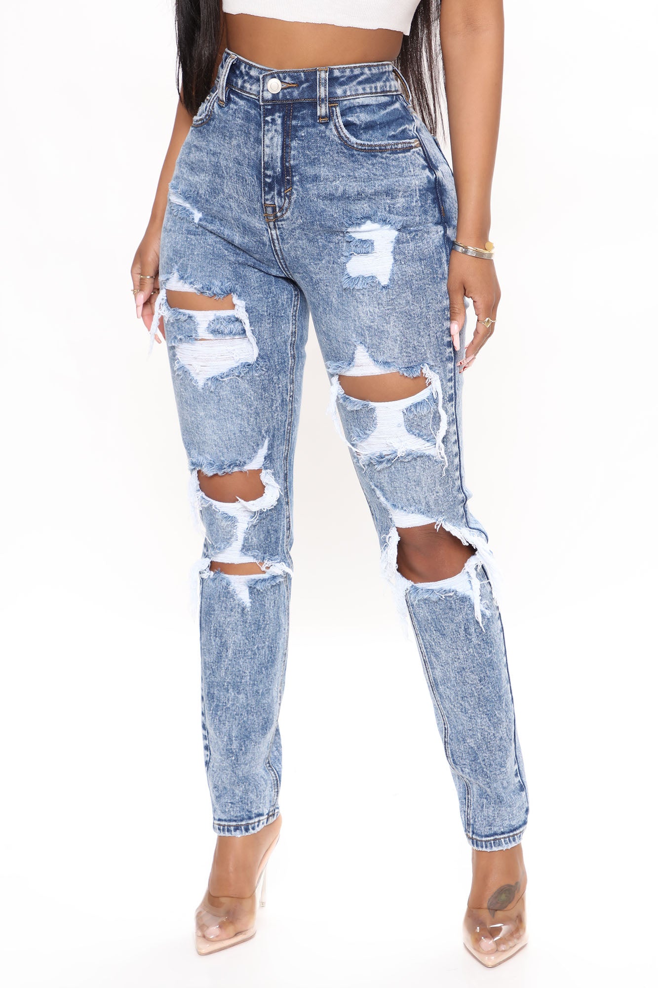 Fashion nova shop cut up jeans