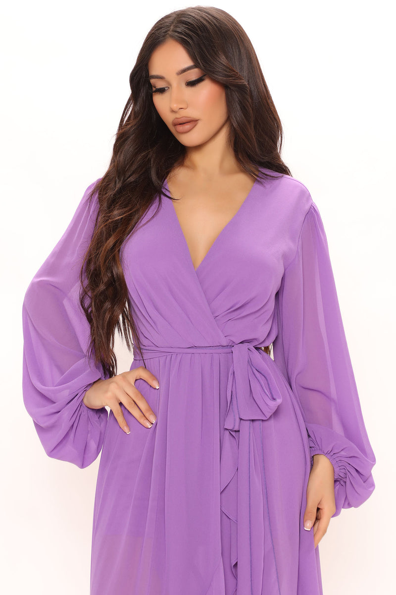 Nadine Long Sleeve Midi Dress - Purple | Fashion Nova, Dresses ...